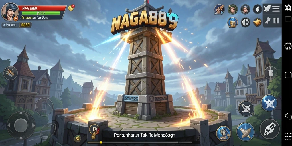 Tampilan gameplay NAGA889 yang menakjubkan dalam pertempuran Tower Defense.