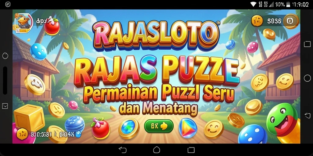Screenshot gameplay RAJASLOTO menampilkan tantangan puzzle yang menarik.